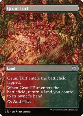Gruul Turf ** Borderless ** Bounce Dual Land - Double Masters 2022 NM MTG