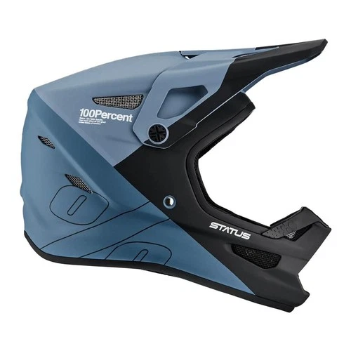 100% Youth MTB Helmet Status Drop Steel Blue Mountain Bike BMX 100 Percent Kids