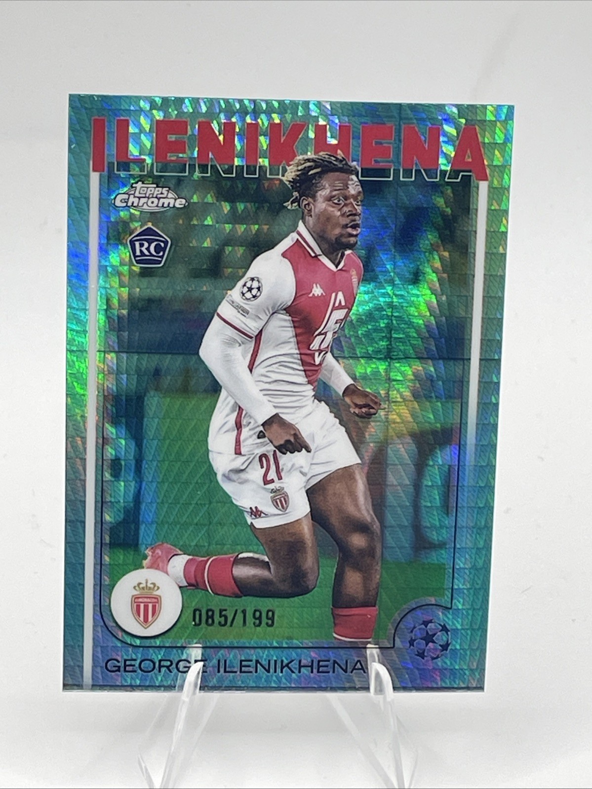 2024-25 TOPPS CHROME UEFA GEORGE ILENIKHENA RC AQUA REF #185 Ser #85/199