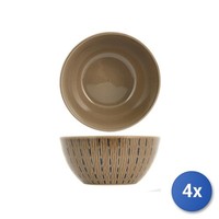 4X Geschirr Mittel H&h Tahiti Steingut Brown 15 CM