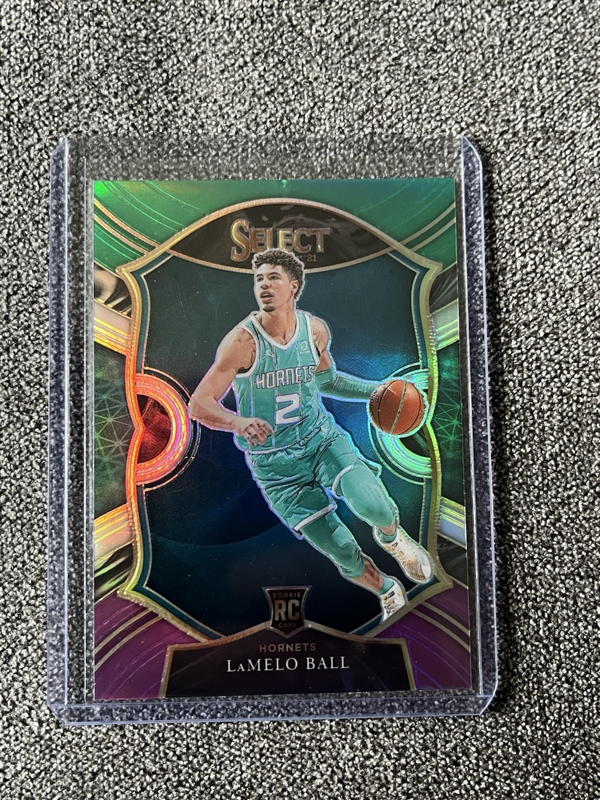 2020-21 Panini Select - Concourse LaMelo Ball #63 Green White Purple Prizm (RC)