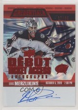 2019 Credentials Debut Ticket Access Autos Red 37/65 Elvis Merzlikins Auto 3vx