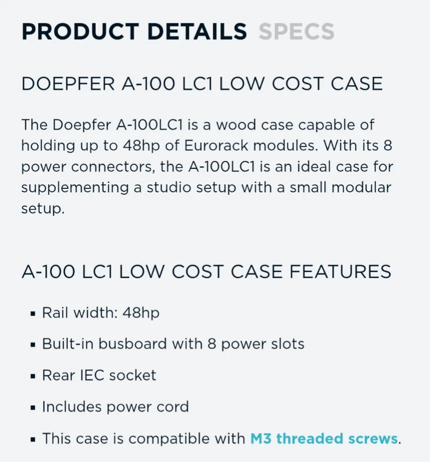 A-100 LC1  Eurorack Case  3U / 48HP - Image 3 of 4