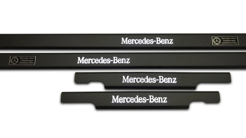 Alféizares de puerta LED clase G negros W463 estilo Mercedes-Benz Mercedes G63 G500 G65 5 piezas Foto 2 de 4