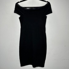Zara Sexy Black Off-Shoulder Bandeau Style bodycon Dress Stretchy Medium