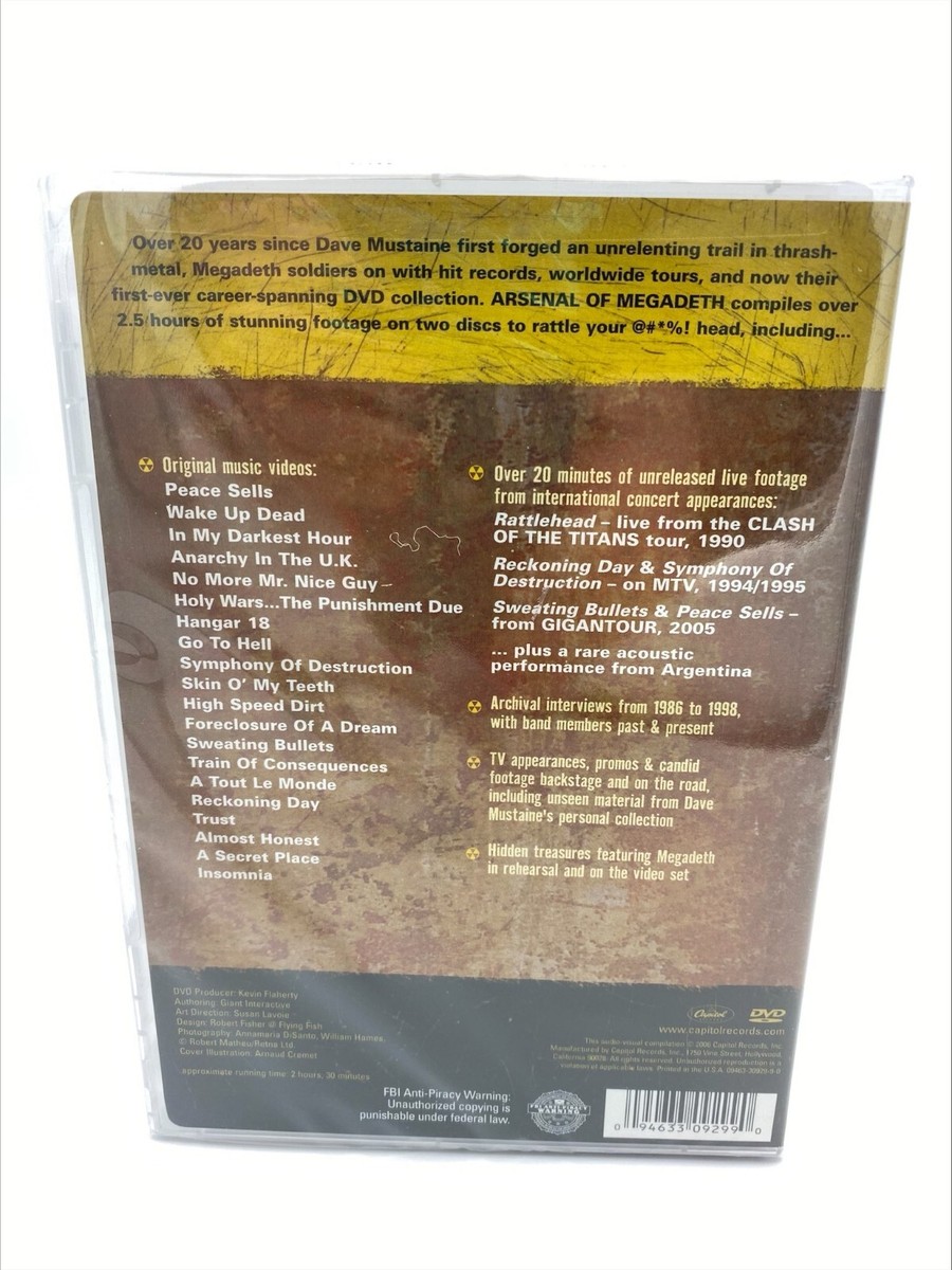 Megadeth - Arsenal of Megadeth (DVD, 2006, 2-Disc Set) 94633092990