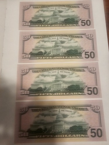 4 consecutive silmultanuos 50 dollar bills - Picture 3 of 3