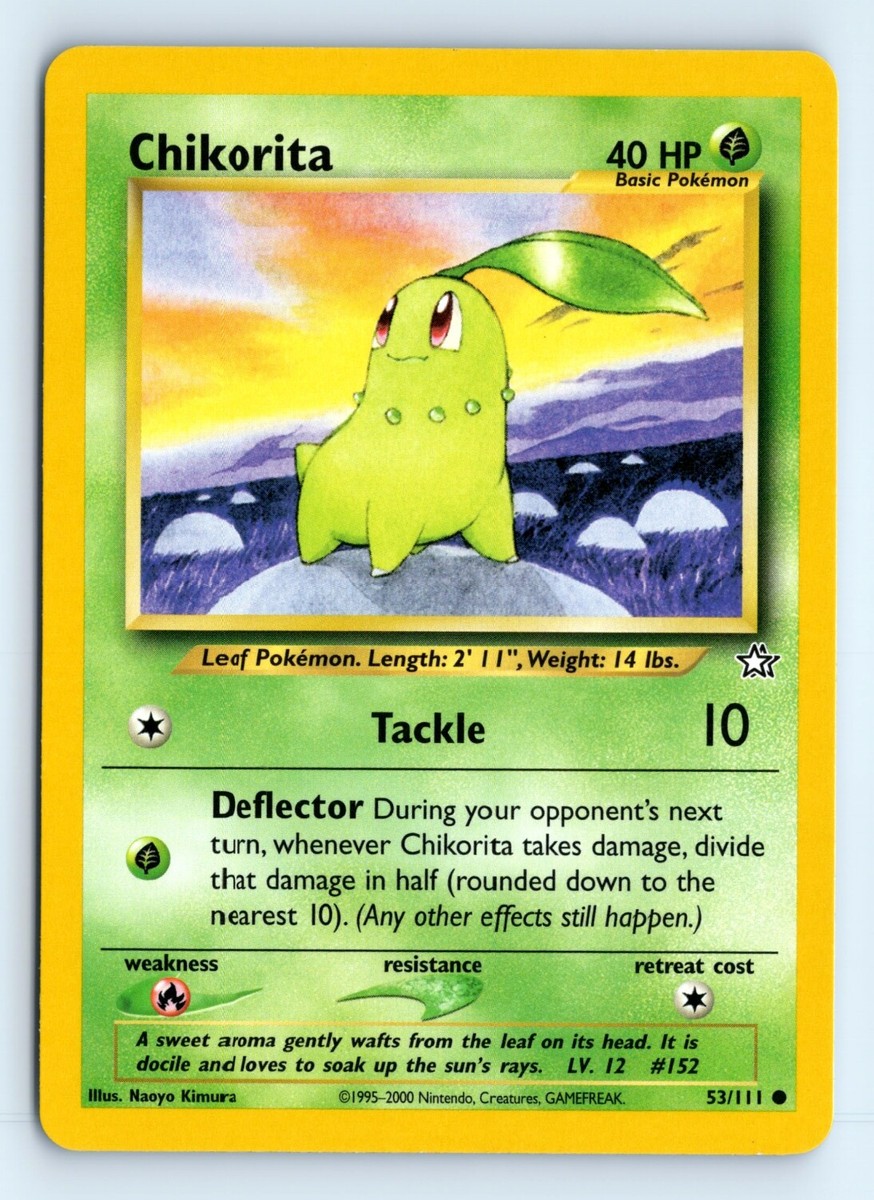 Pokemon Chikorita (53) #053/111 Neo Genesis tcg Common LP | eBay