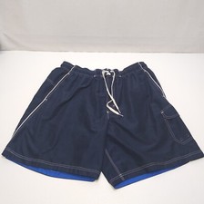 Speedo Board Swim Shorts Trunks XXL Stretch Waist Net Liner w/ Pocket