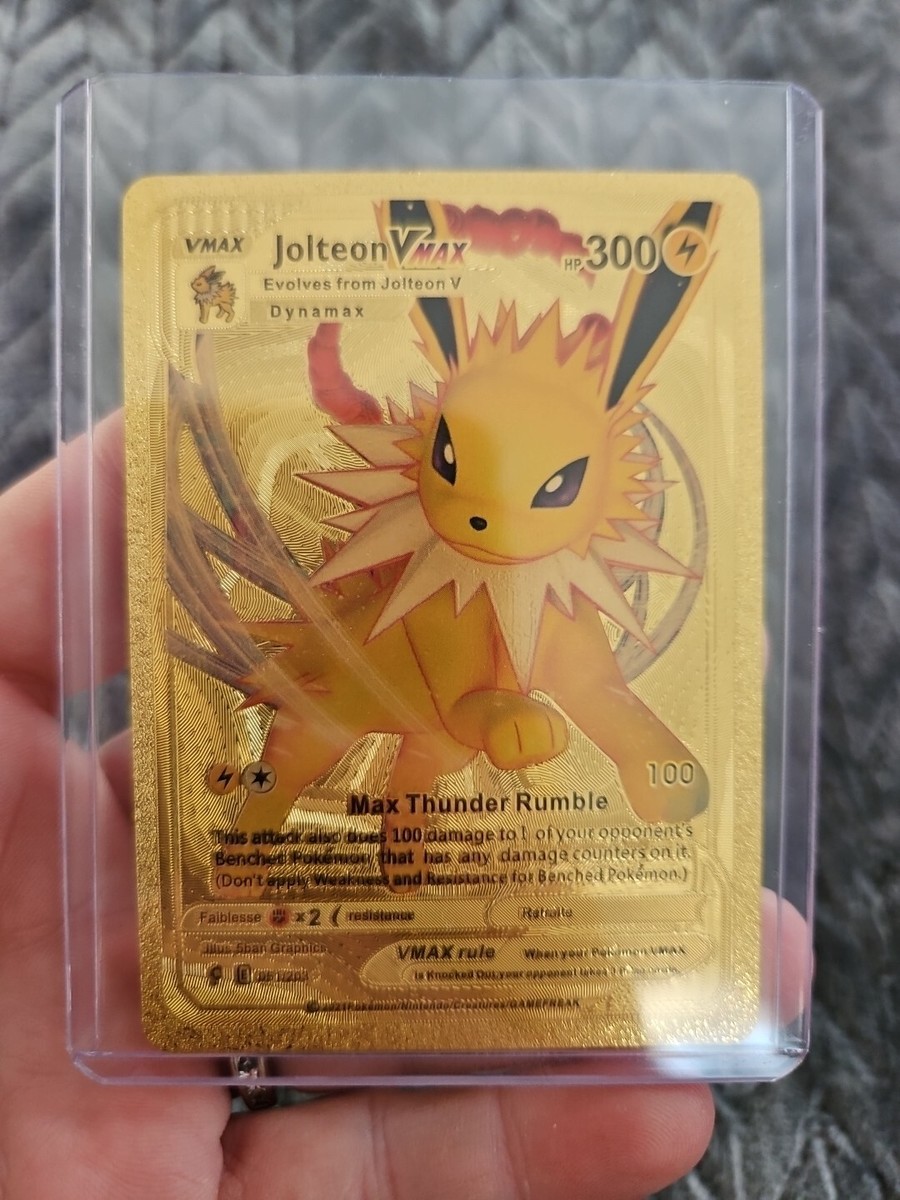 Jolteon Vmax Gold Foil Fan Art Vinyl Collector Pokemon Display
