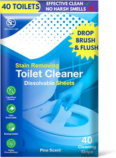 Dissolvable Toilet Bowl Cleaner Sheets No Bottles, Easy Clean, Quick-Dissolving
