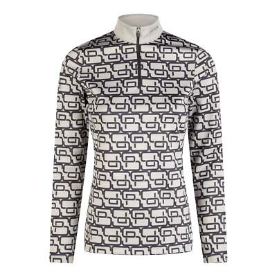 Pikeur Damen Sports Icon Zip Printed Shirt Active Wear Steel Gray/Night Blue