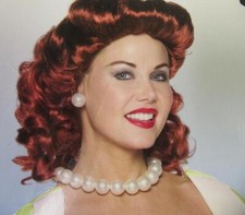 Rasta Imposta Vintage Housewife Red Wig Costume Halloween One Size Fits Most