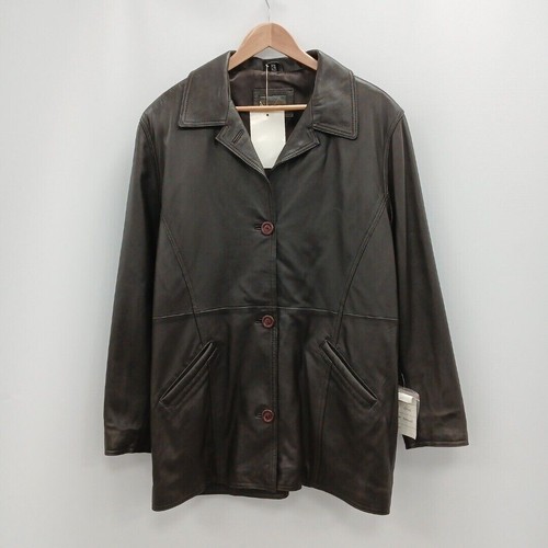 Proudfoot Jacket Size 14 Brown Leather Lambskin Casual NWT