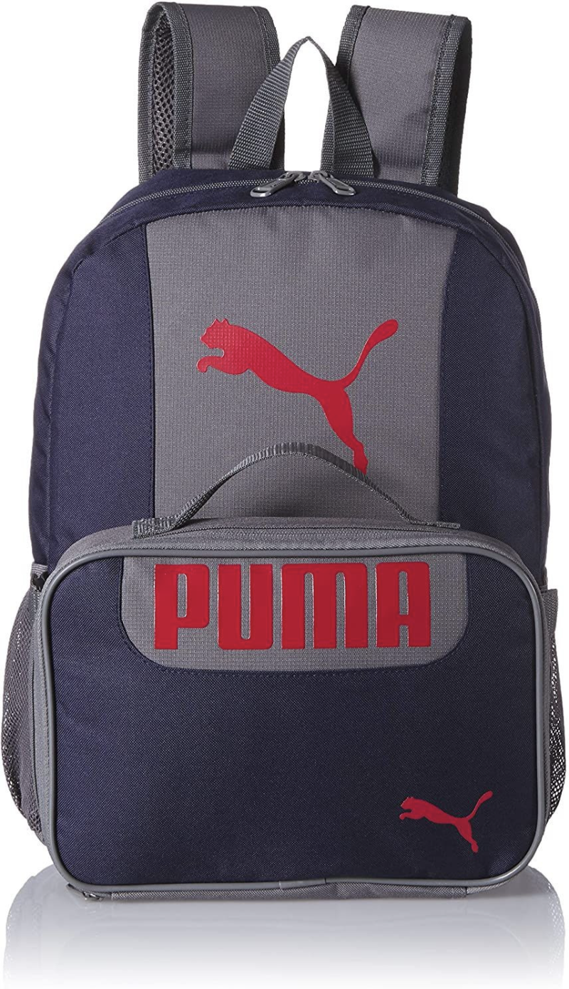 PUMA Big Kid's Lunch Box Backpack Combo Navy/Red Youth Size for sale