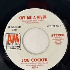 45 Joe Cocker Promo Cry Me A River A M 1200-S Stereo and Mono VG 