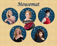 TOP HOLLYWOOD ACTRESS  ROUND MOUSEMAT CAN BE PERSONALISED FREE OF CHARGE