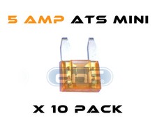 10 PACK 5 AMP ATS/ ATC MINI BLADE 12V AUTOMOBILE FUSE - FREE SAME DAY SHIPPING
