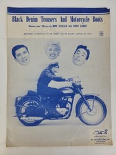 Black Denim Trousers and Motorcycle Boots Sheet Music Stoller and Leiber 1955