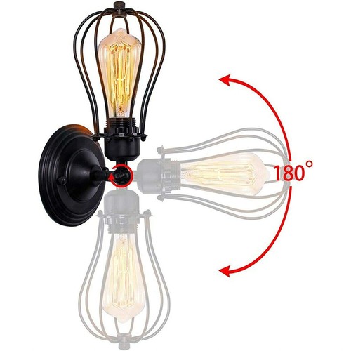Vintage Wall Light Retro Industrial Cage Wall Lights Indoor Fitting Sconce Lamps - 第 15/74 張圖片