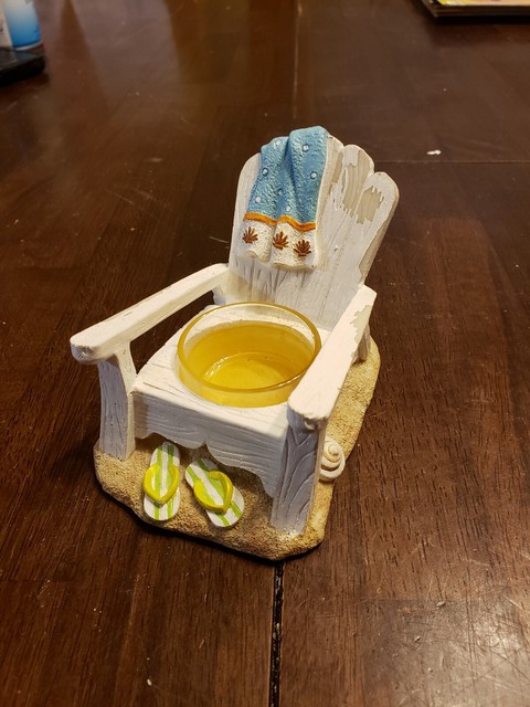 Htf Yankee Candle Beach Chair Towel Shells Sand Tea Light Candle Holder