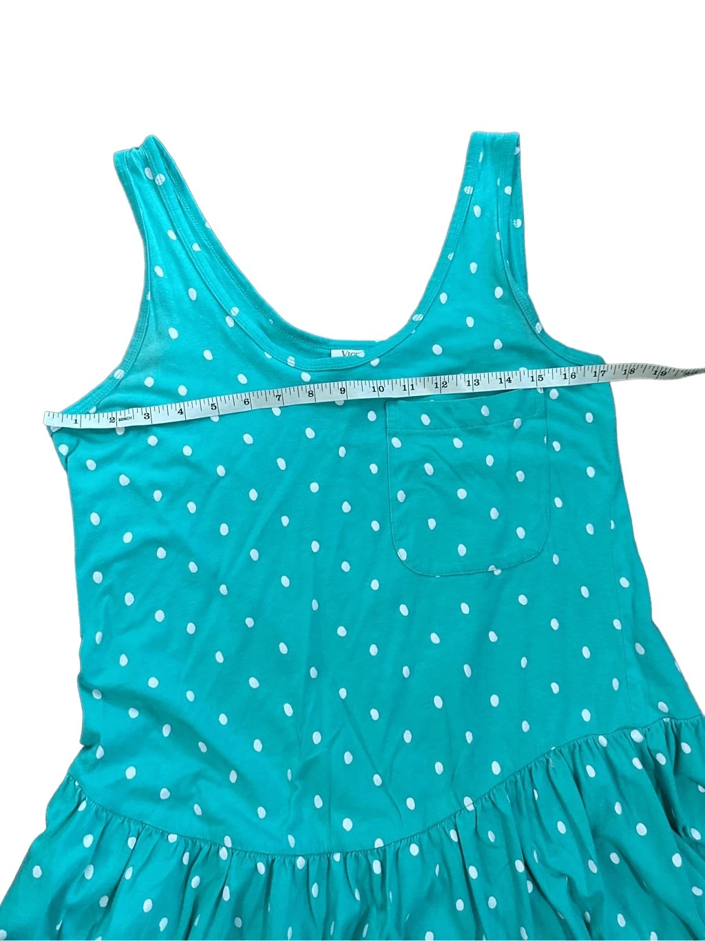 UNDERCOVER Abito Victoria’s Secret vintage turchese bianco a pois aderente e svasato etichetta oro