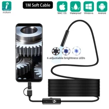 3.3FT 6LED USB Snake Endoscope Borescope HD Inspection Camera For Android Type C
