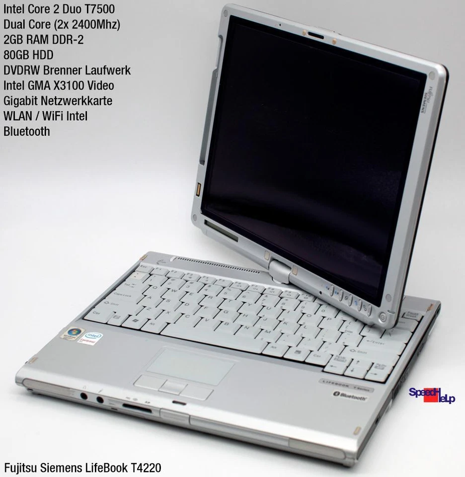 Notebook Fujitsu Siemens Lifebook T4220 T7500 Fsc Laptop Windows Xp Tablet Pc - Imagen 2 de 4