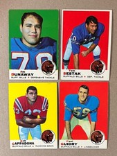 1969 Topps Football Cards   Buffalo Bills    Lot of 4 cards  EX