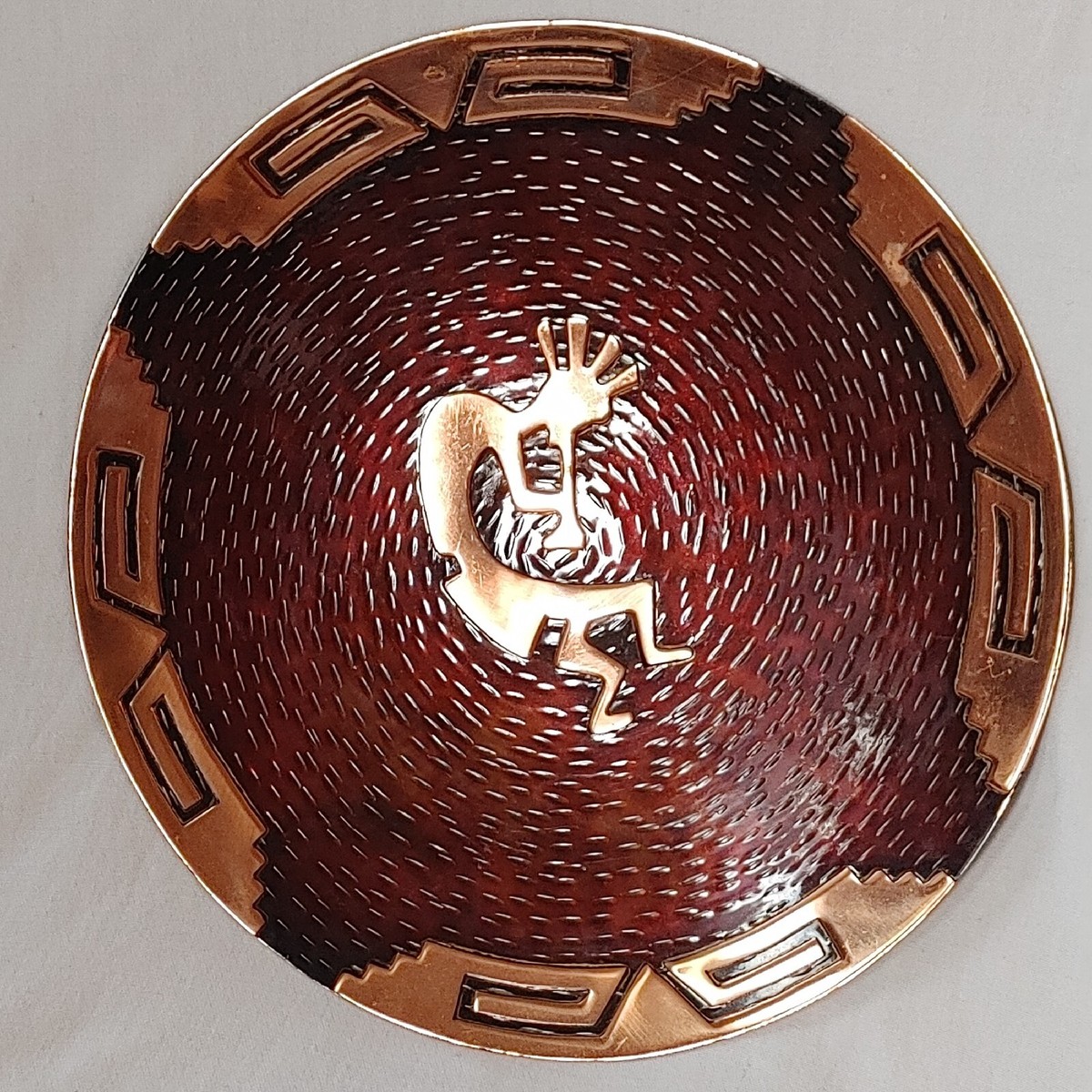 Brown Kokopelli Brown and Gold Southwest Wall Medicine Plate New