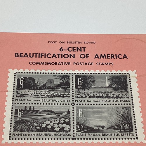 1969 6¢ Beautification Of America Commemorative Postage Stamp FDC Bulletin Ad. - Picture 2 of 4
