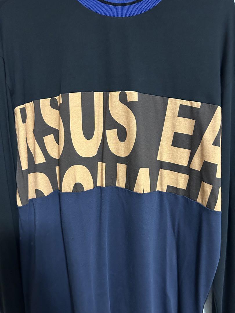 DRIES VAN NOTEN Men's Printed Long Sleeve T-Shirt Black / Blue S
