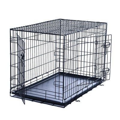Max&Marlow 36inch Foldable Dog Crate, Double-Door. Metal wire with tray