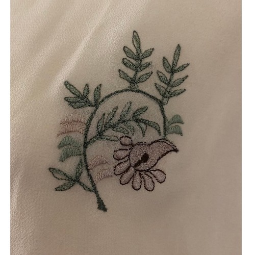Vestido Kurta Vintage Años 90 A Mano Hoja Bordada Túnica Top Aberturas Talla Pequeña - Imagen 5 de 7