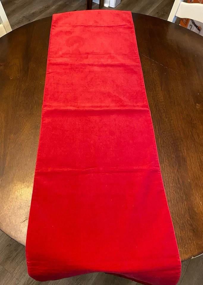 5 Christmas Placemats Red Velvet 100% Cotton ~ 14" x 19" Matching Table Runner - Image 2 of 4