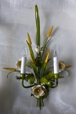 Italienische Toleware Wandlampe 1960er Jahre Selten Vintage 63x42,5cm Groß!