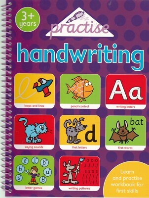 Handwriting Practise Activity Workbook age 3+ A4 128 Pages Paperback Wiro Bound