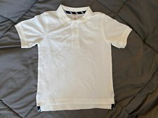 GYMBOREE Boys Uniform White Polo School Shirt Stain Release Finish Size 4 NEW