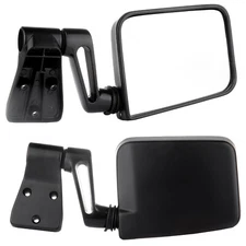 Pair Black Manual Right +Left Side View Door Mirrors For 97-02 Jeep Wrangler TJ