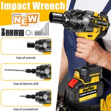 Impact Wrench Drill Cordless 3 Speed Driver 2800Nm Brushless for Car Tyre Wheel