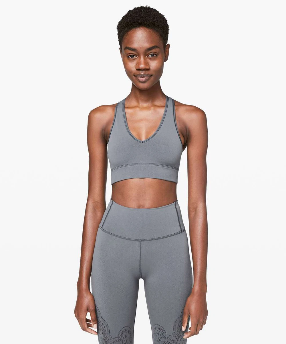 Womens Lululemon REVEAL BRA ZEN Solar Gray Racerback SOGY Size 6