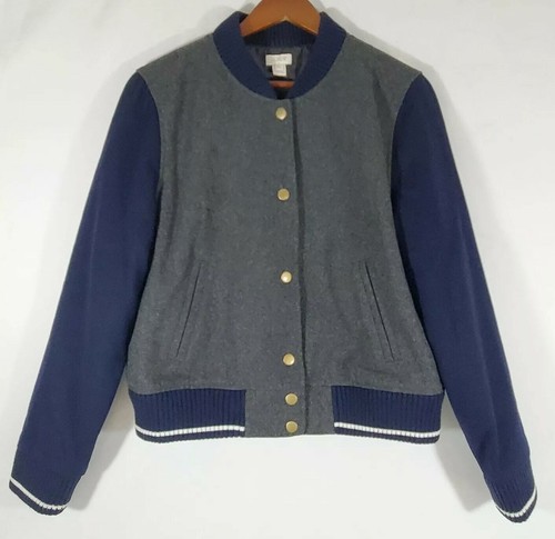 navy wool varsity jacket