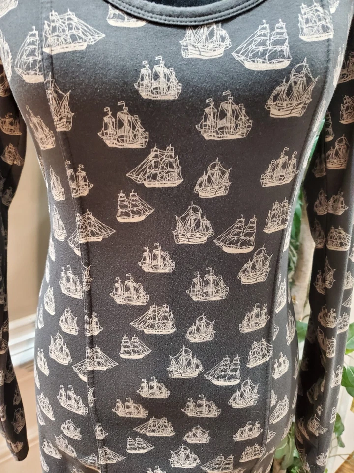 Vestido para mujer Billa Bong negro poliéster cuello redondo manga larga hasta la rodilla L Foto 3 de 4