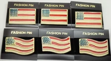 wholesale Lot of 12 pcs  2style American Flag Enamel fashion jewelry Pins USA