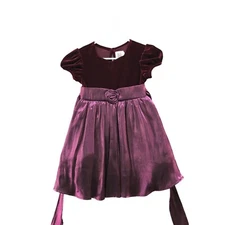 Vintage Brooke Lindsay Girls Sz 5 Formal Dress Velvet Short Sleeve Purple Party
