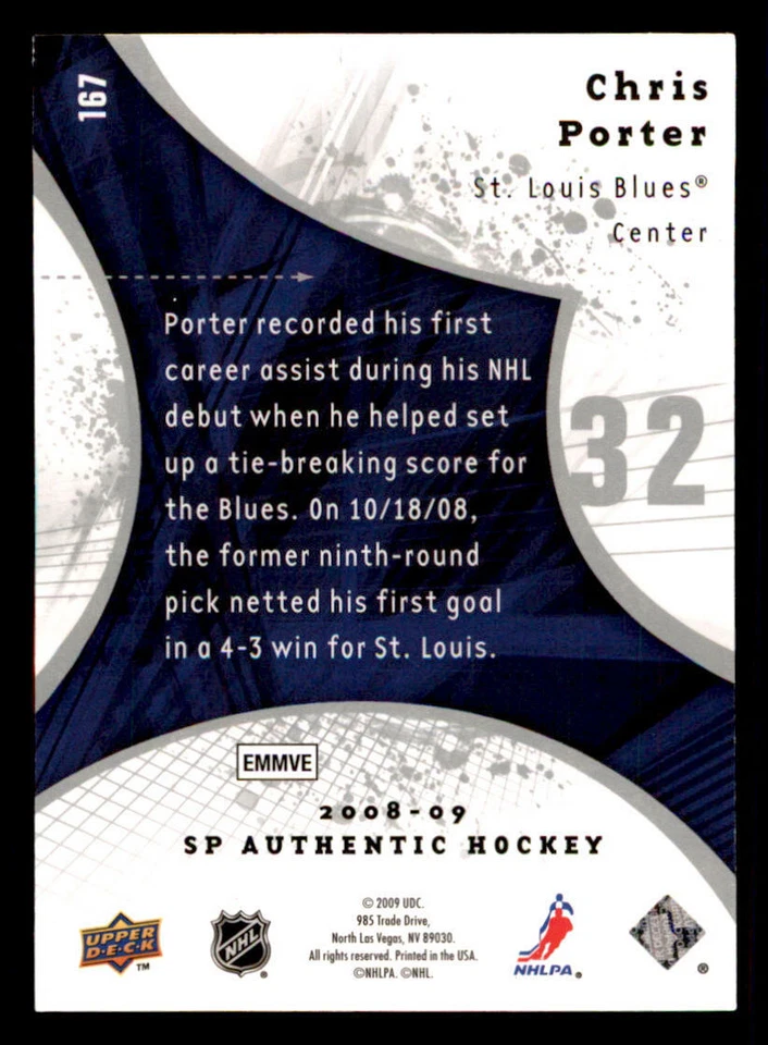 2008-09 SP Authentic #167 Chris Porter RC /999 (ref 239801) - Image 2 of 2