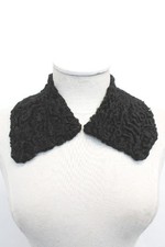 MINT BLACK LAMB FUR SMALL WING COLLAR WRAP SIZE 3.5" X 17" W/ NEW LINING