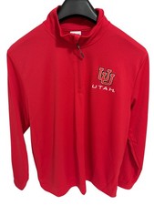 Champion Utah Utes 1/4 Zip Pullover Sweatshirt Size XL Red NWT