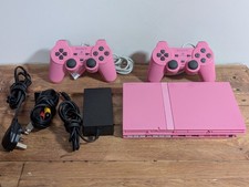 Sony Pink PlayStation 2 (PS2) Konsole mit rosa Controllern & Kabeln