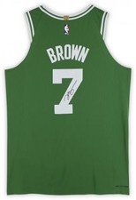 Framed Jaylen Brown Boston Celtics Autographed Nike Green Icon Authentic Jersey